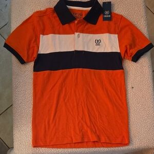 Izod Orange, White, and Navy Polo Shirt